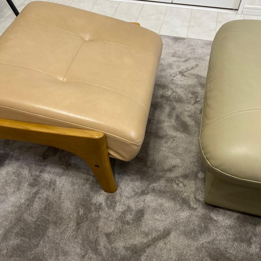 美品　カリモク　オットマン　CHITANOシリーズ　本革