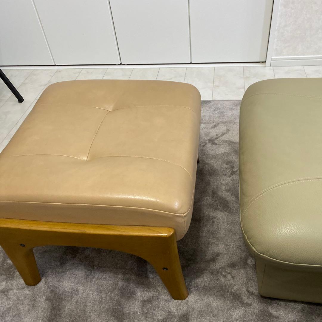 美品　カリモク　オットマン　CHITANOシリーズ　本革