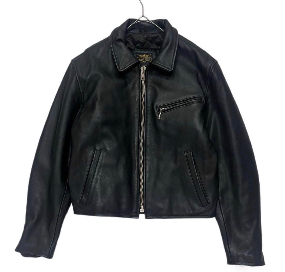 HUMAN BEING 美品 牛革 肉厚 レザー ライダース キルティング