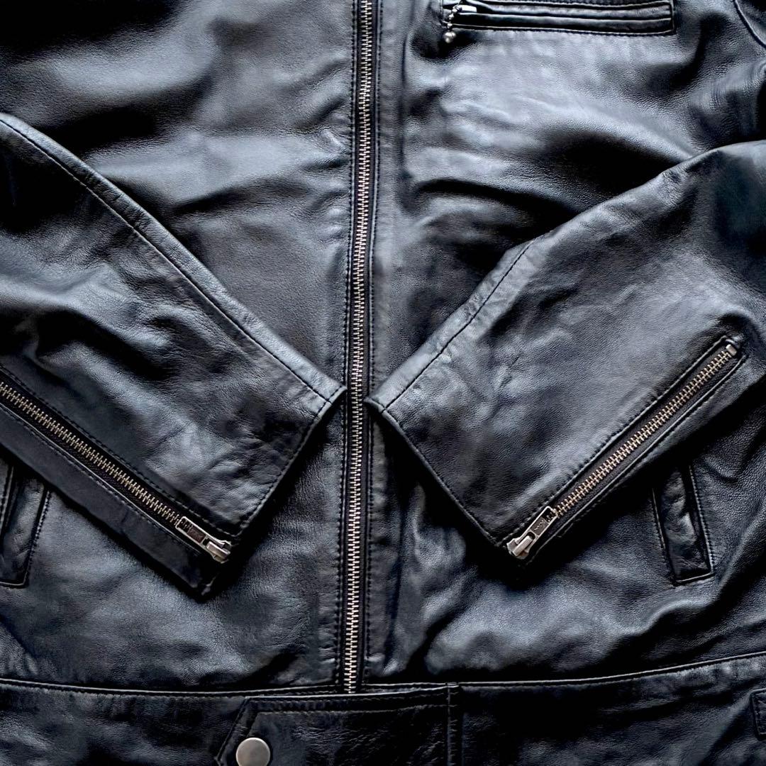 美品XL◎Liugoo Leathers 羊革 ラムレザー ジャケット シングル