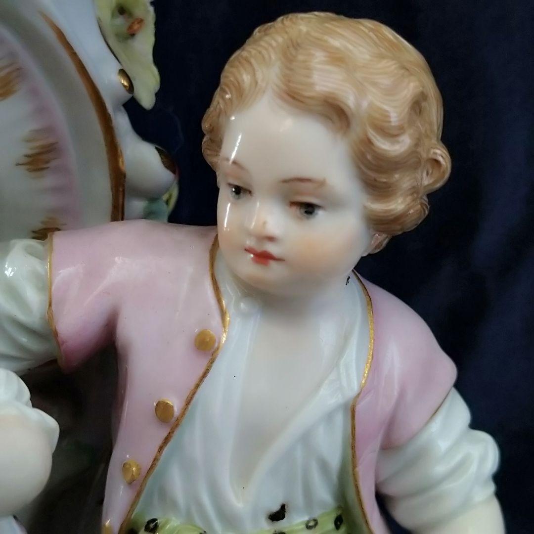 ✤1924年以前マイセン(Meissen)のキャンドルスタンド✤『春夏の寓意』✤