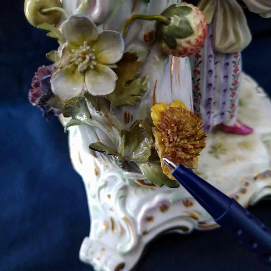 ✤1924年以前マイセン(Meissen)のキャンドルスタンド✤『春夏の寓意』✤