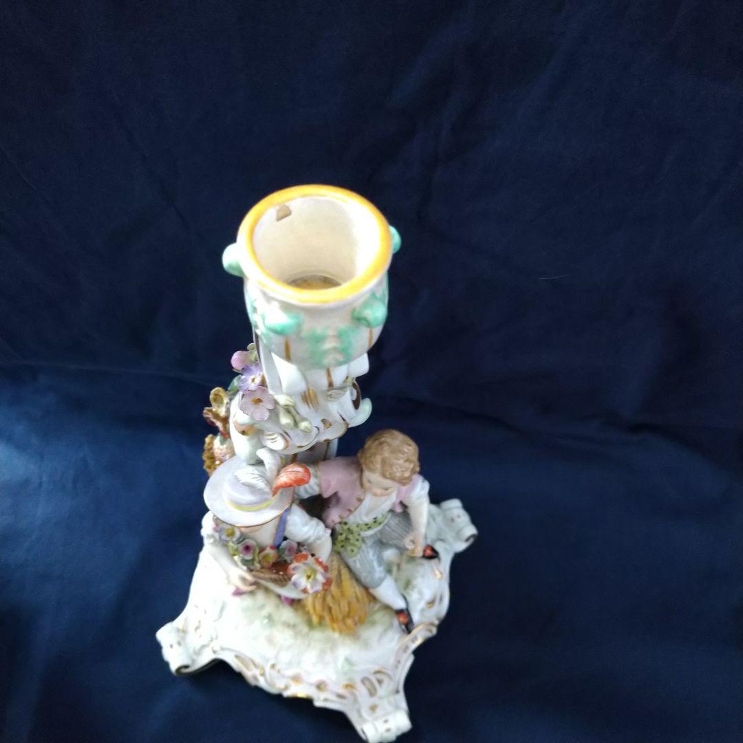 ✤1924年以前マイセン(Meissen)のキャンドルスタンド✤『春夏の寓意』✤