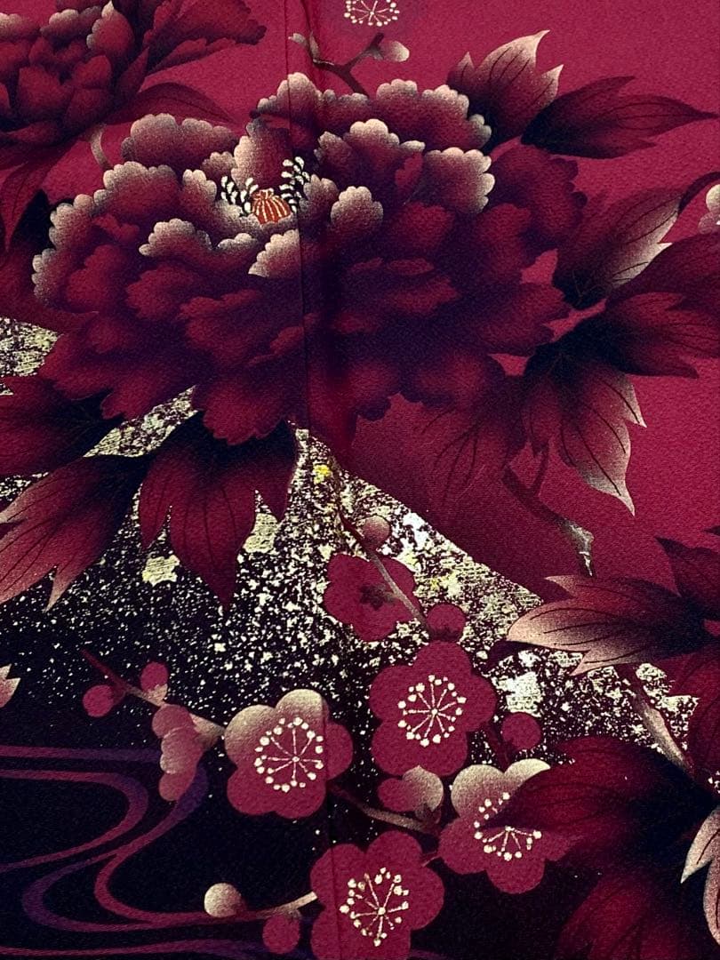 振袖 豪華 金彩 ふりぼかし 牡丹 身丈157cm