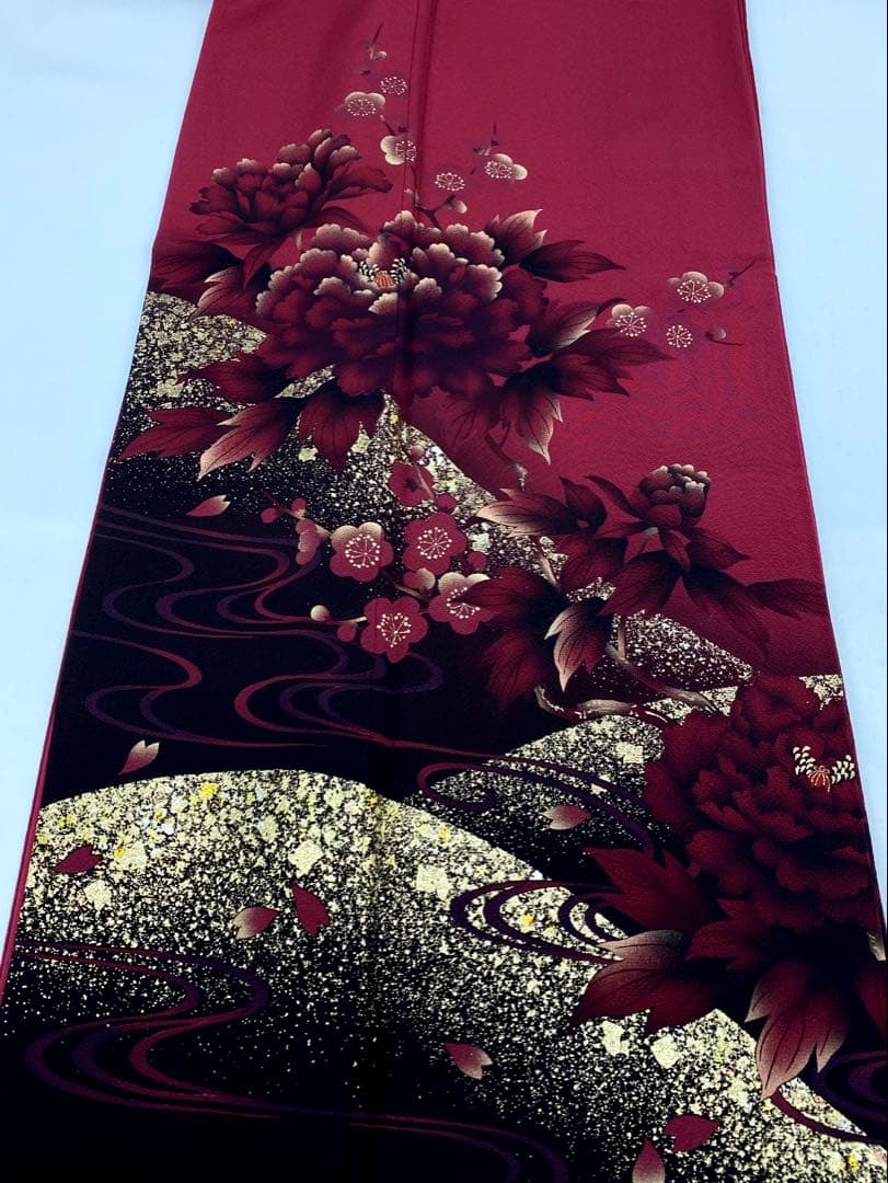振袖 豪華 金彩 ふりぼかし 牡丹 身丈157cm