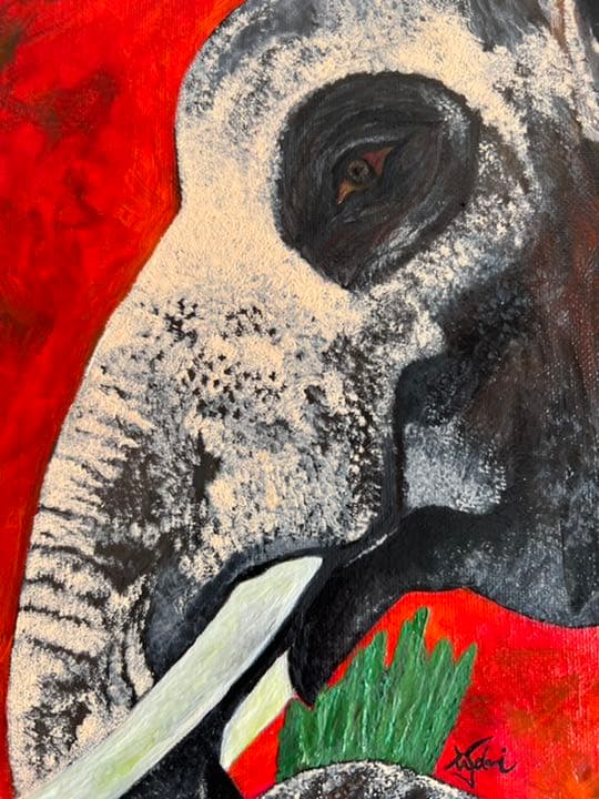 絵画  ｜手描き｜油絵 ｜オリジナル ｜象 ｜ELEPHANT
