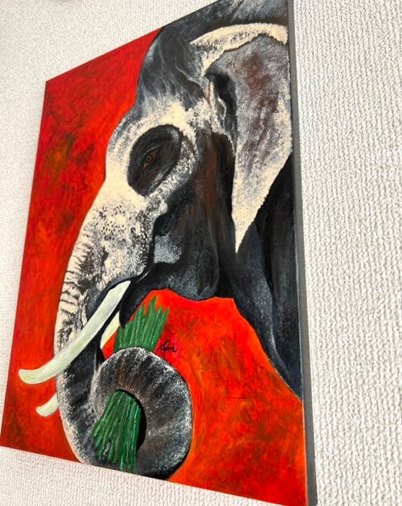 絵画  ｜手描き｜油絵 ｜オリジナル ｜象 ｜ELEPHANT