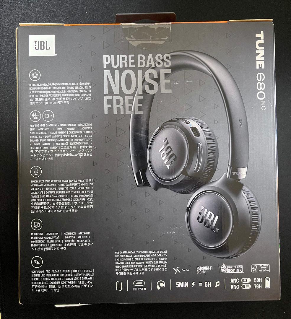 【新品】JBL TUNE 680NC ワイヤレスヘッドホン 黒 有線時ハイレゾ