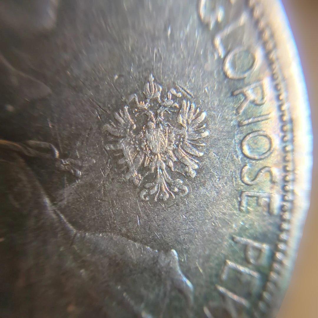 オーストリア　フランツヨーゼフ1世　5コロナ銀貨 1908　治世60周年記念