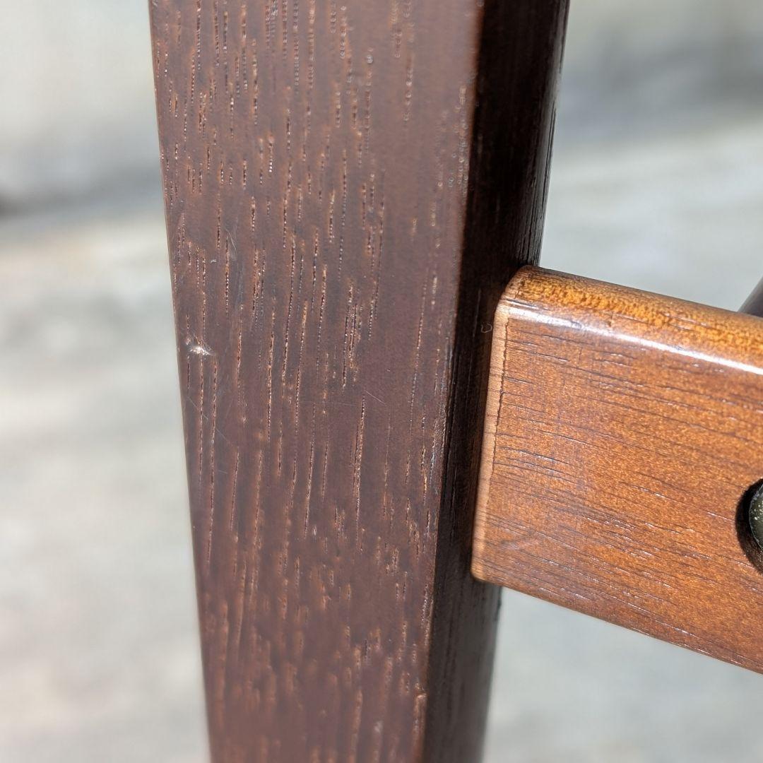 【古家具】カリモク 白い天板 ウォルナット色のカフェテーブルB　サイドテーブル