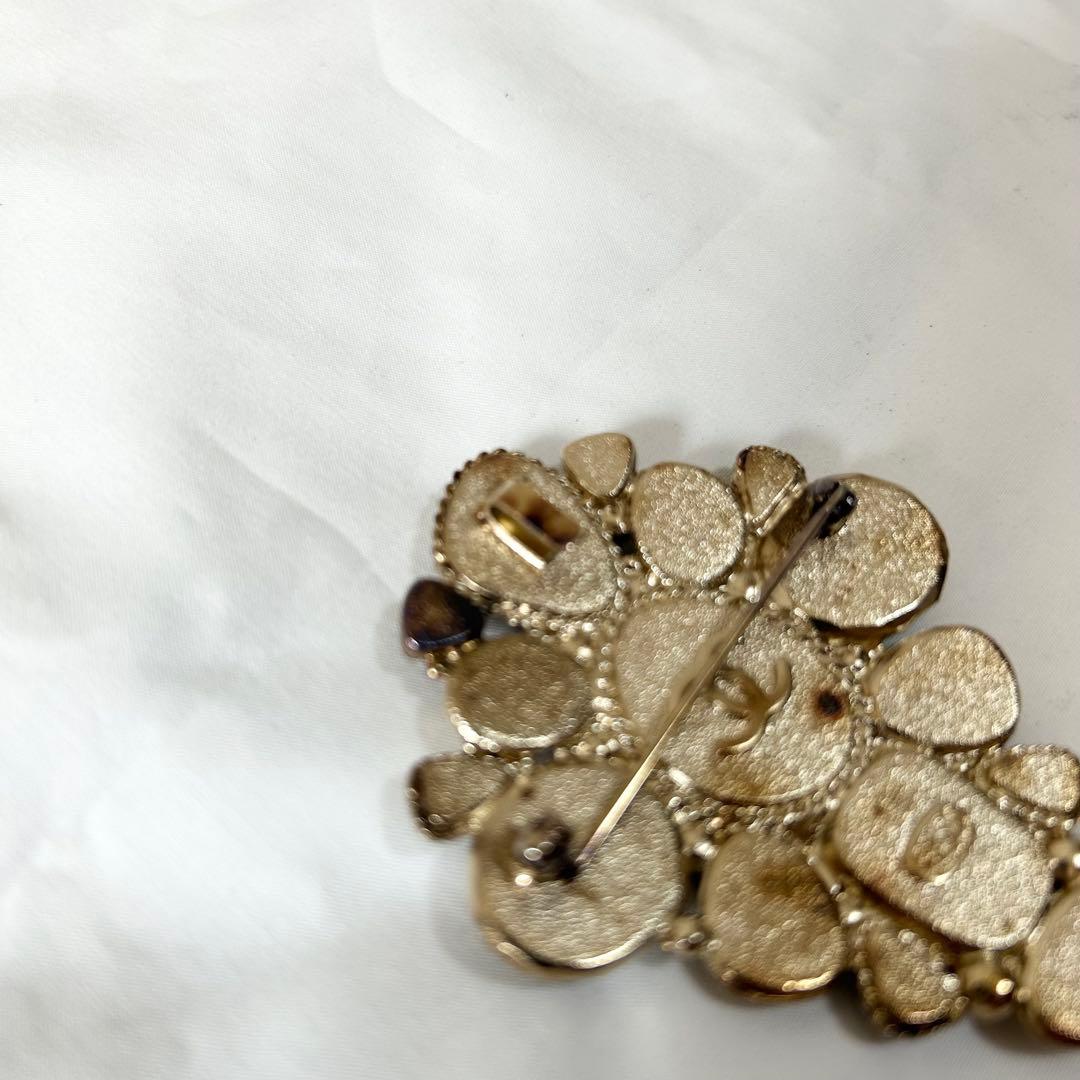 良品✨ CHANEL シャネル ヴィンテージ グリポア ブローチ カラーストーン