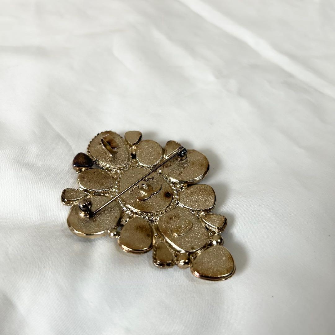 良品✨ CHANEL シャネル ヴィンテージ グリポア ブローチ カラーストーン