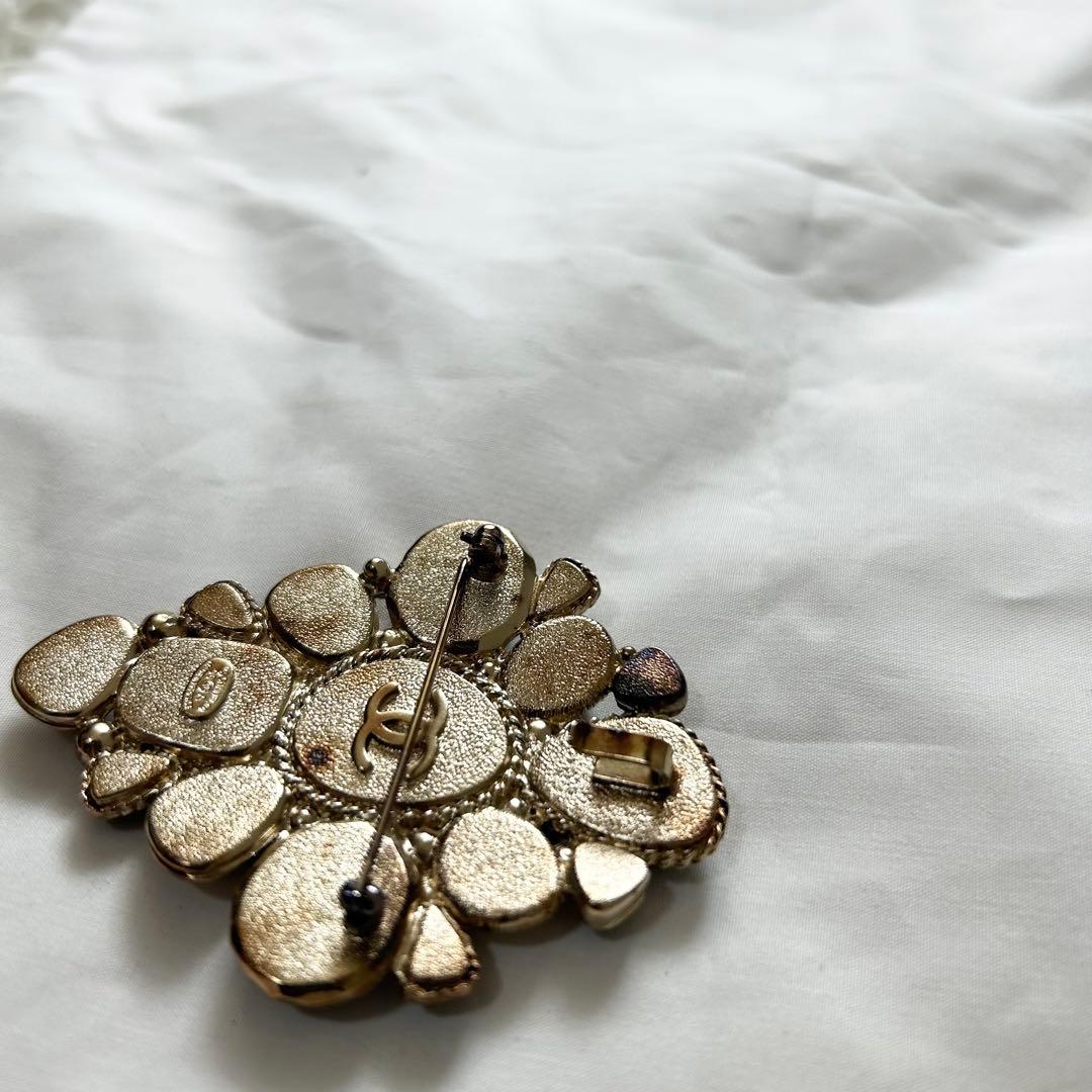 良品✨ CHANEL シャネル ヴィンテージ グリポア ブローチ カラーストーン