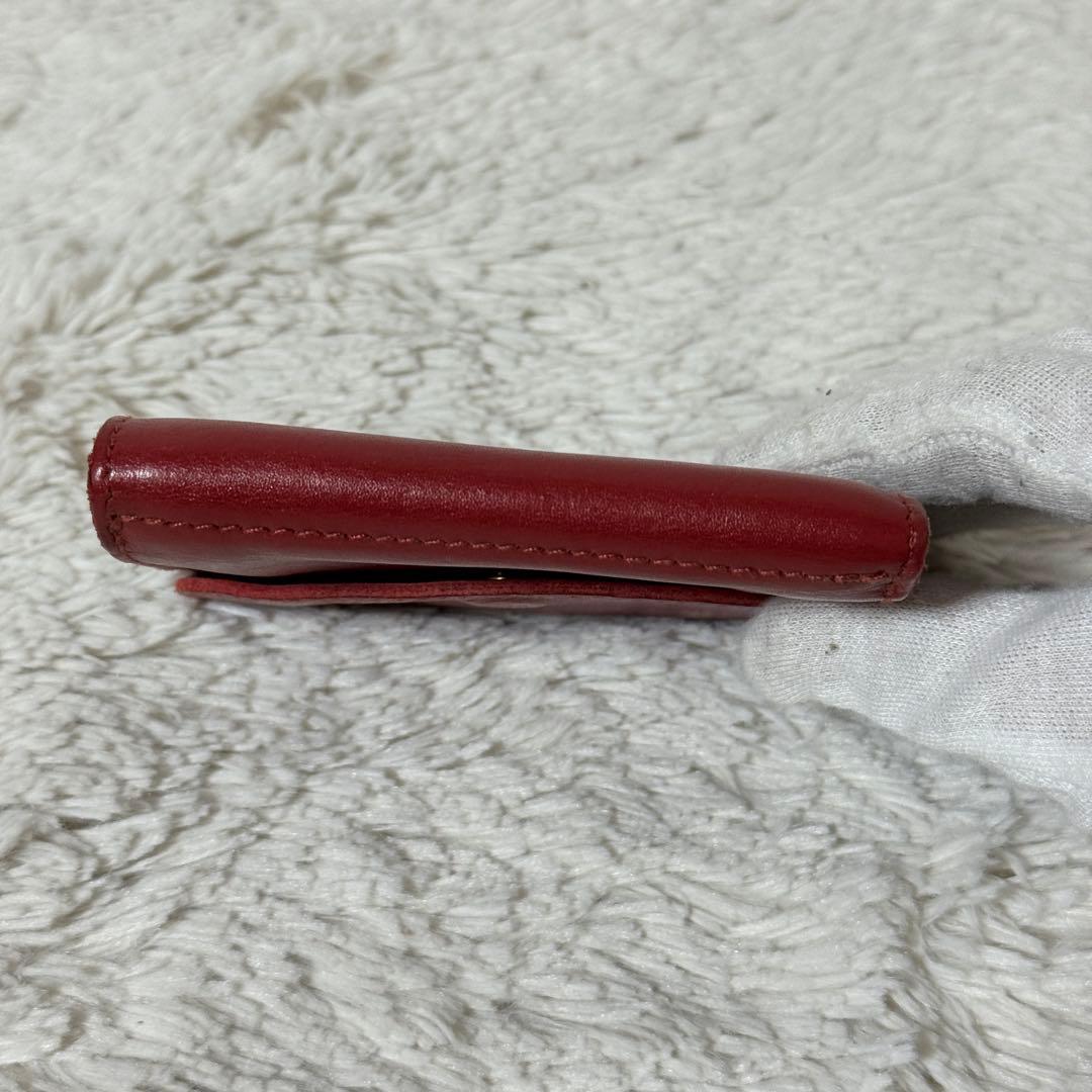 極美品✨IL BISONTE イルビゾンテ　レザー　二つ折り財布　レッド