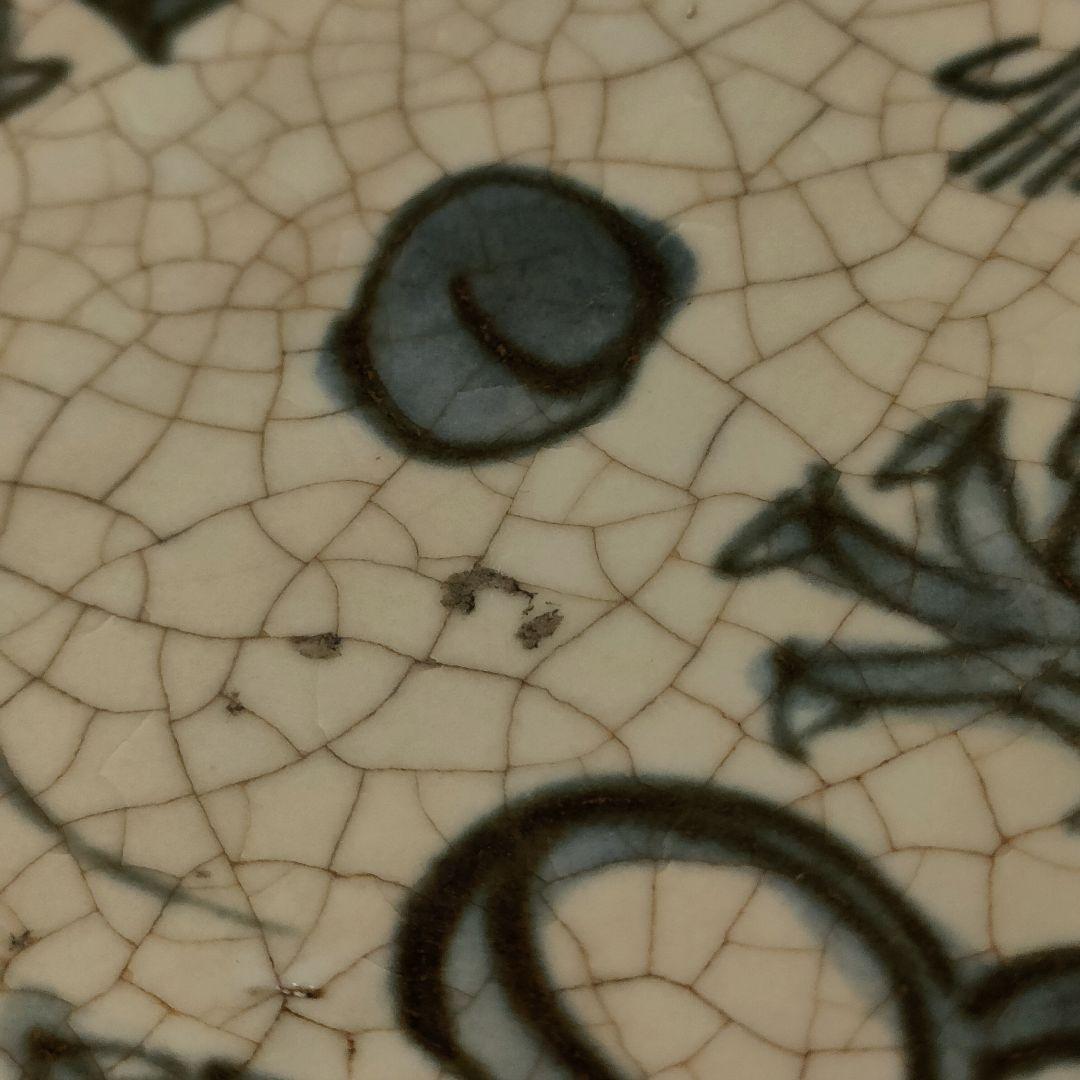 呉須手皿　明　中国美術　時代物　骨董アンティークNo.315