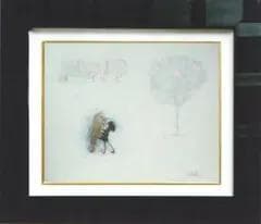 油絵 菅家令子 絵 絵画 インテリア F4-090818 可愛い子猫子犬 女の子