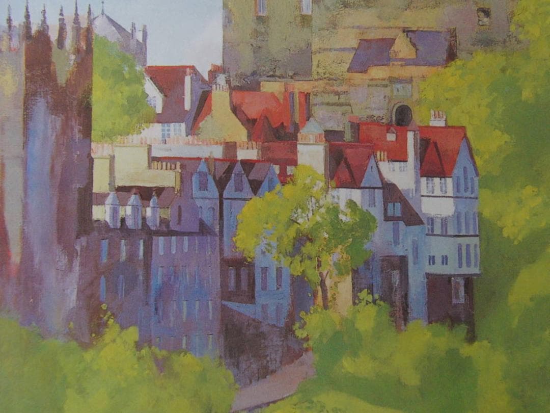 宮下実、【エジンバラ】、希少な額装用画集より、新品額装付