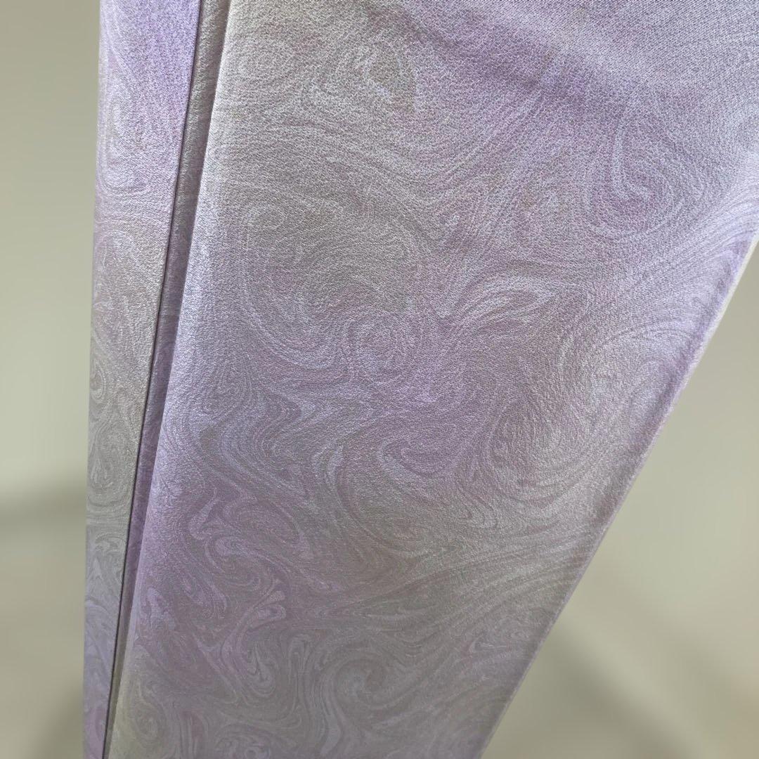 新品　淡い紫パープル　墨流し　訪問着　おしゃれ　モダン　トールサイズ　裄長　小紋