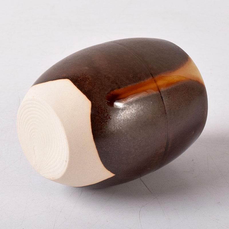 茶道具　洛東香月作　肩衛茶入　蜀江錦仕覆付　共箱　V　7584