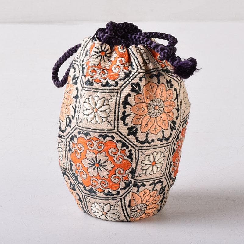 茶道具　洛東香月作　肩衛茶入　蜀江錦仕覆付　共箱　V　7584