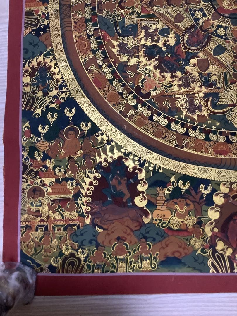 《 チベット密教　新品　1点物 》 手描き　曼荼羅　仏陀　釈迦　仏画　仏教　a8