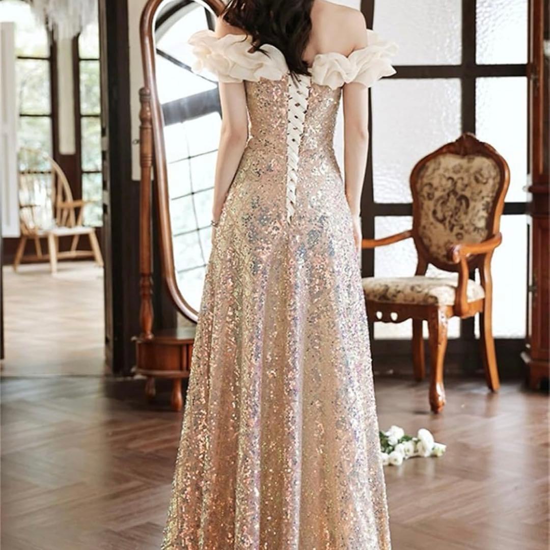 年末年始セール！！スパンコール　ゴールド　ドレス