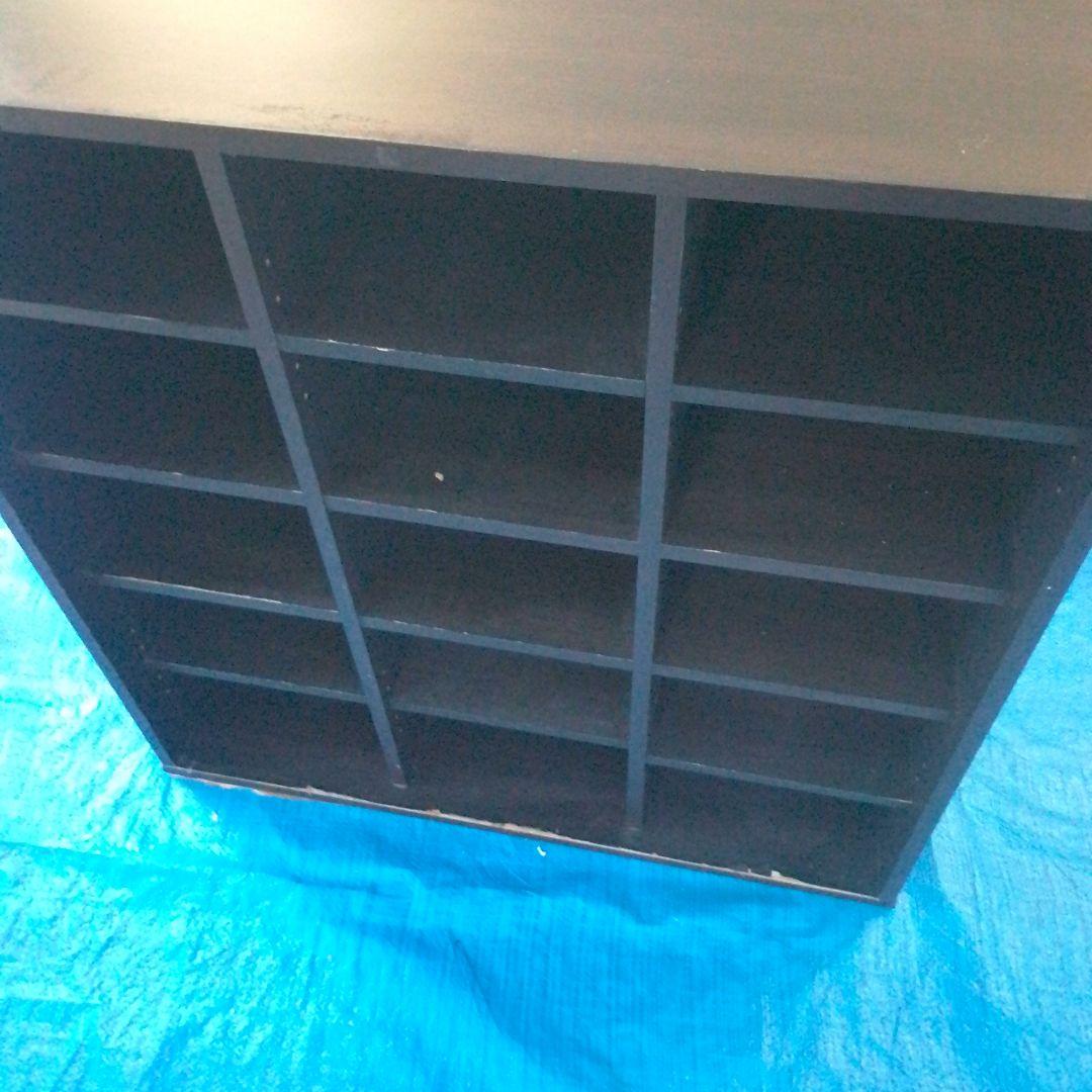 木製 焦げ茶いろ シューズラック３列×５段 15足（最下段等の削れ要確認）