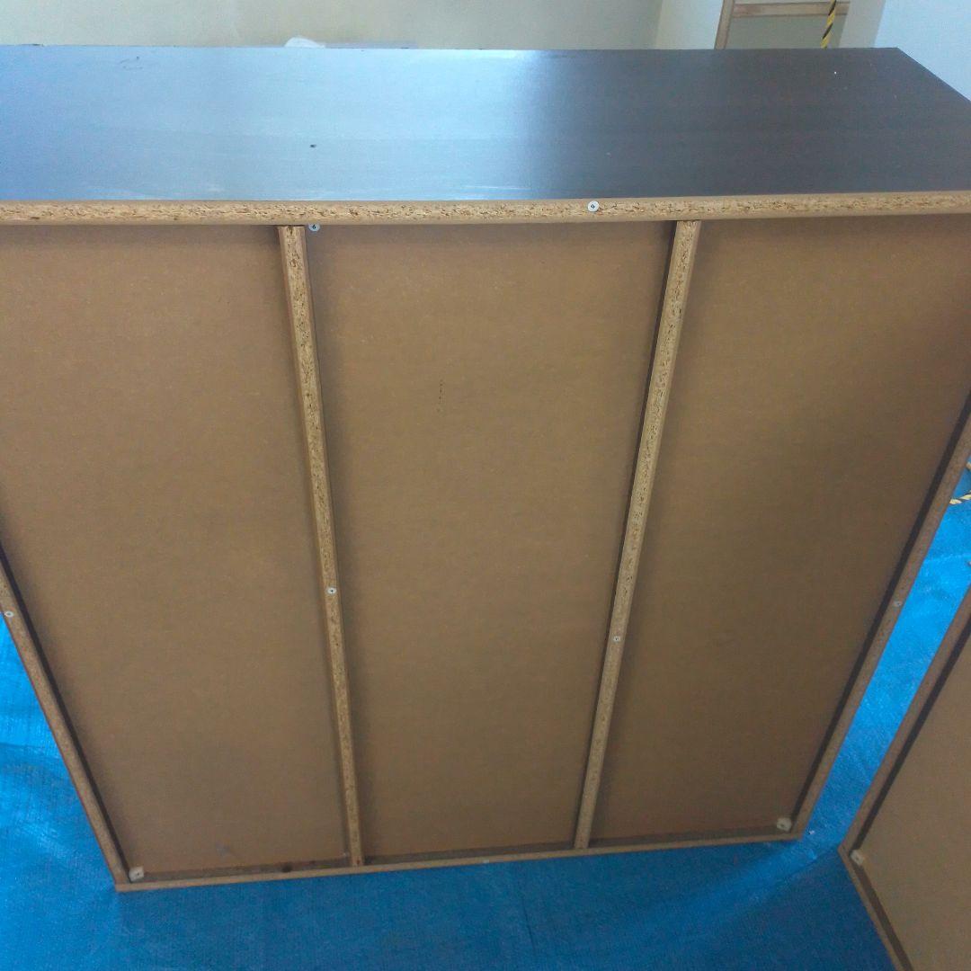 木製 焦げ茶いろ シューズラック３列×５段 15足（最下段等の削れ要確認）