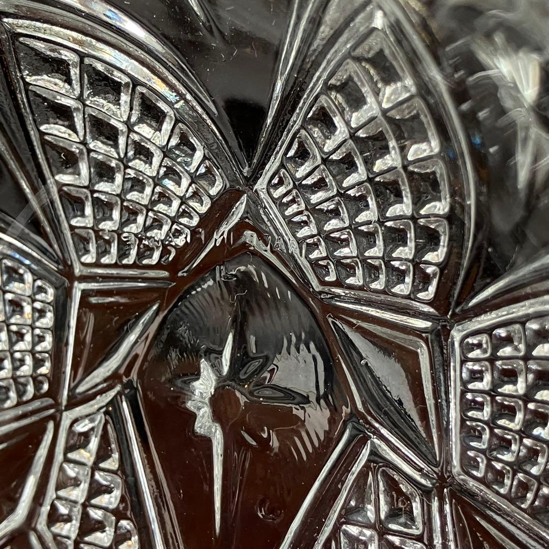 フランスアンティーク オードブルガラスプレート 4仕切 切子