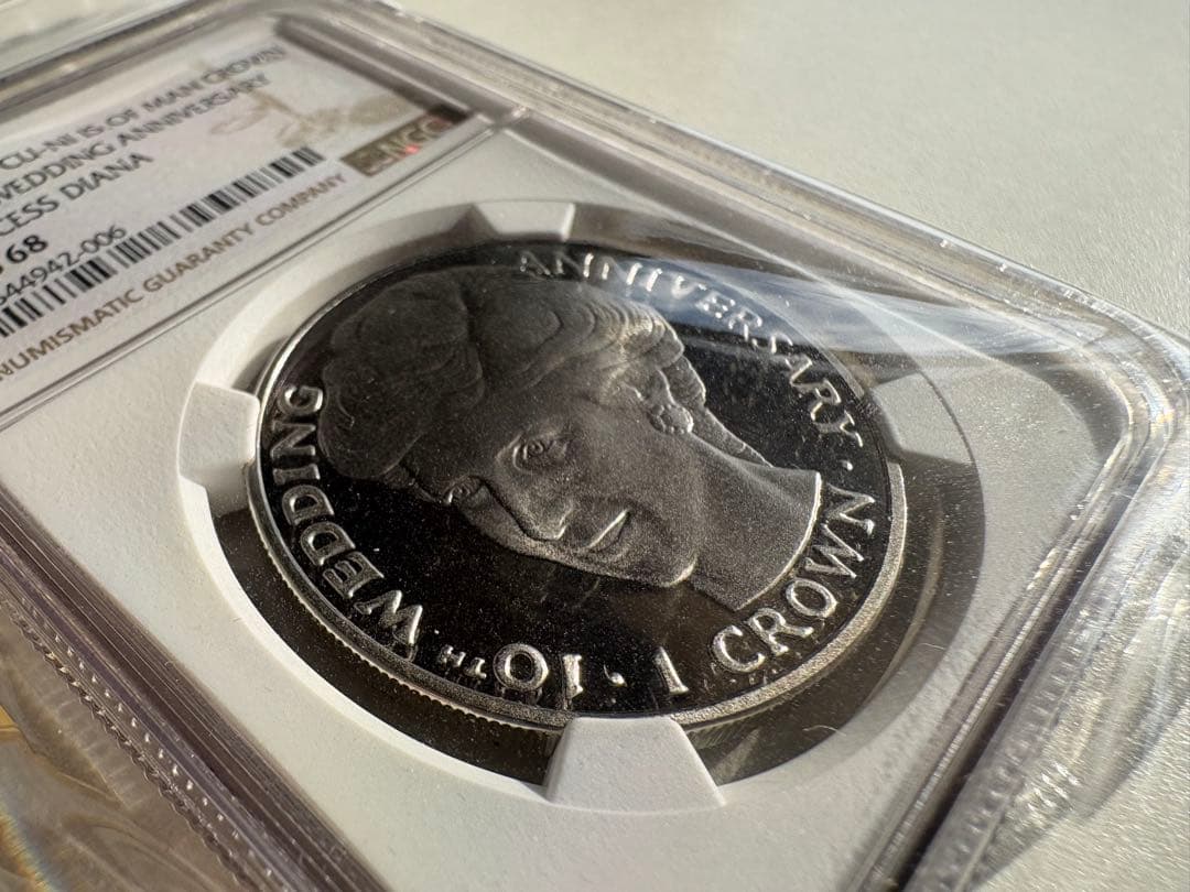 最高鑑定　MS68 1991年銘　ダイアナ　マン島1オンス　銀貨　NGC鑑定