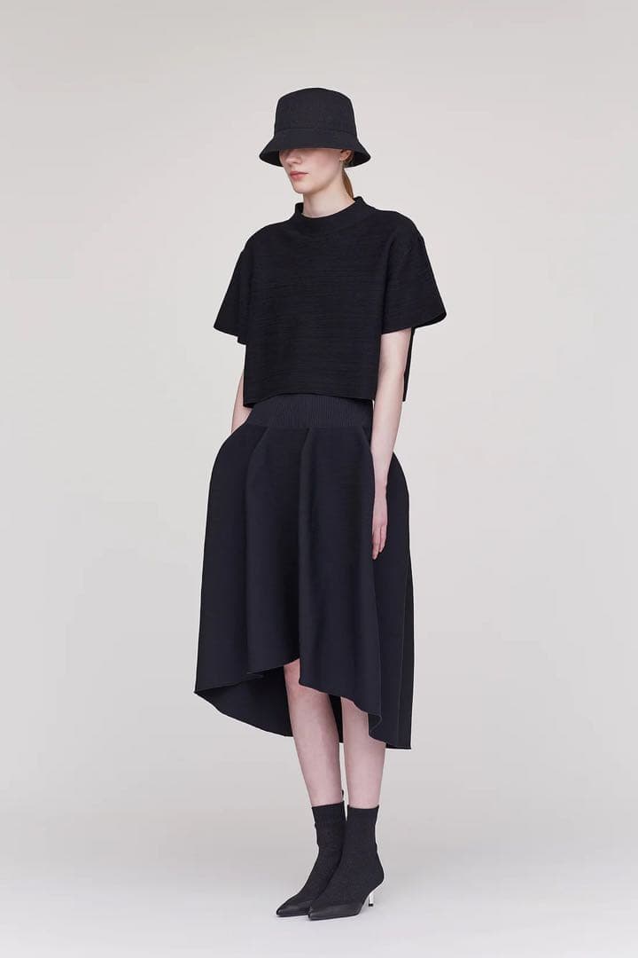 CFCL POTTERY ROUNDED HEM SKIRT スカート 黒