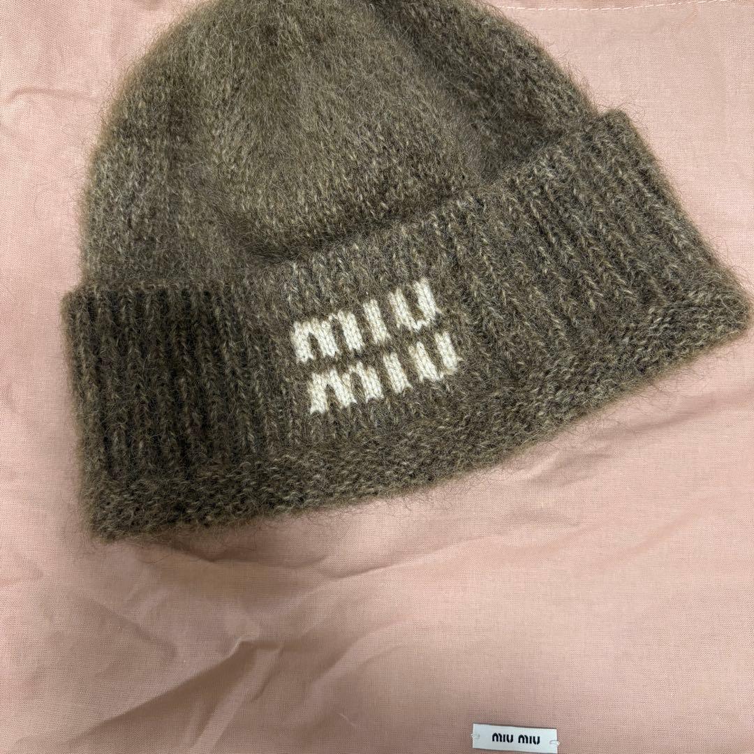 miumiu ミュウミュウ ニット帽 ブラウン