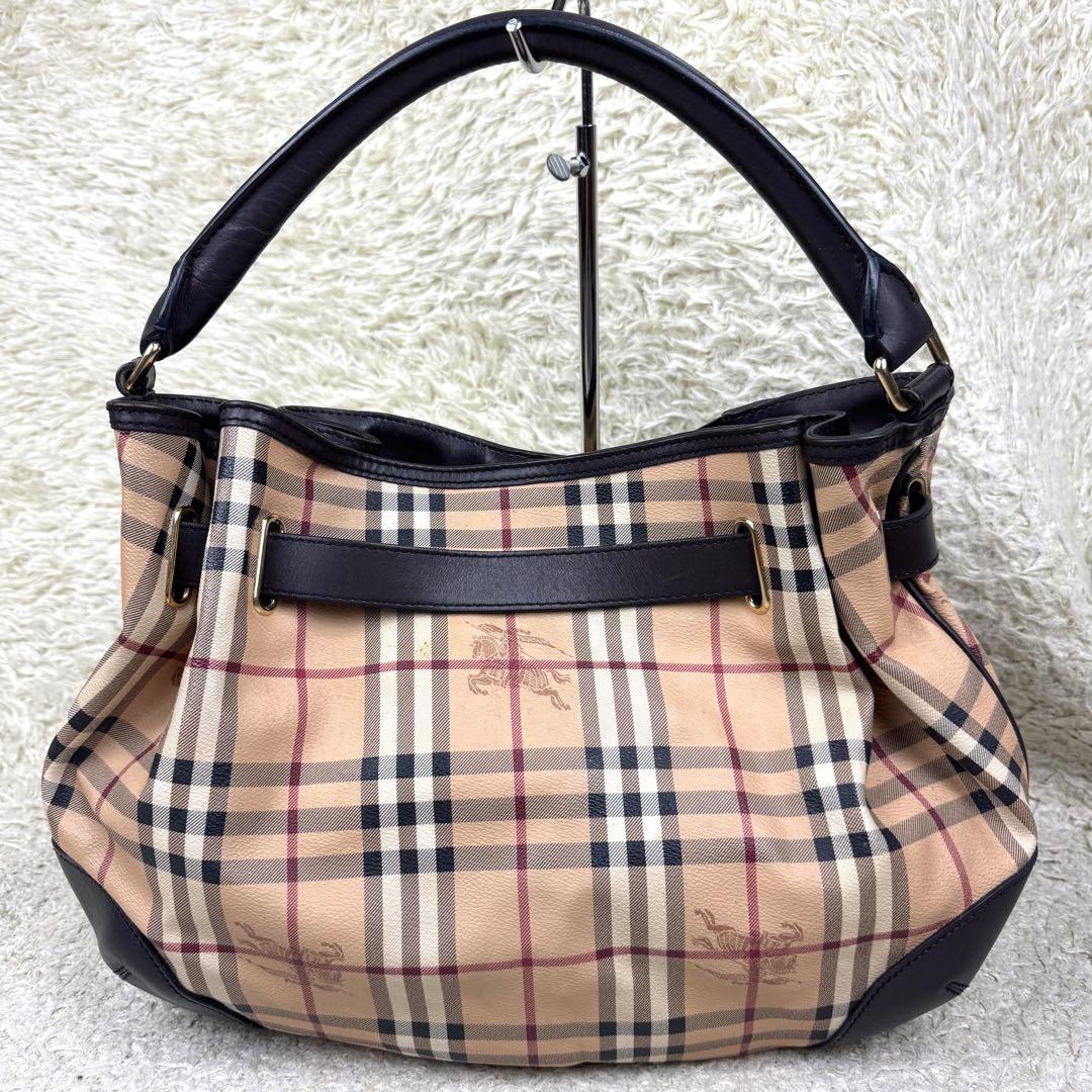 バーバリー ワンショルダーバッグ ハウスチェック ホースロゴ PVC レザー