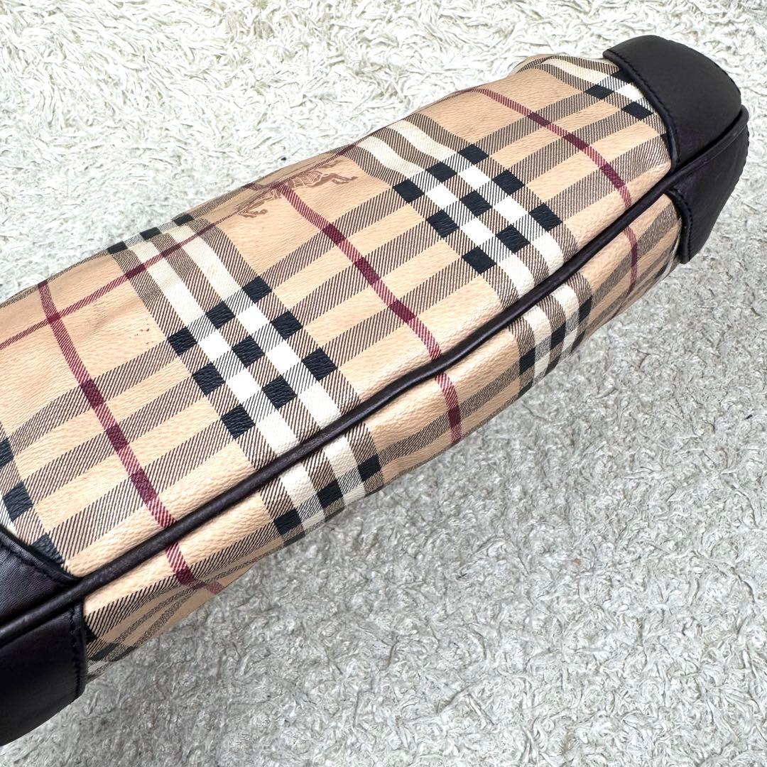 バーバリー ワンショルダーバッグ ハウスチェック ホースロゴ PVC レザー