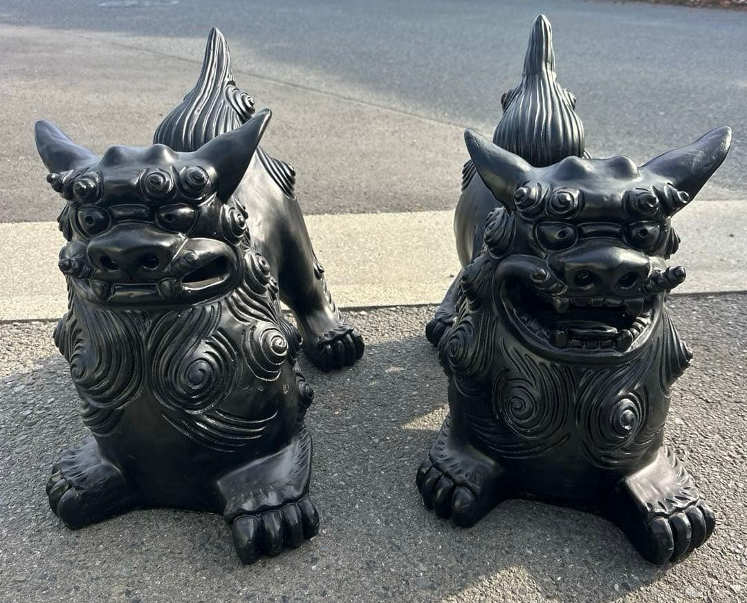 シーサ　シーサー　特大　陶器　大型　沖縄　魔除け　狛犬　置物　縁起物　石敢當