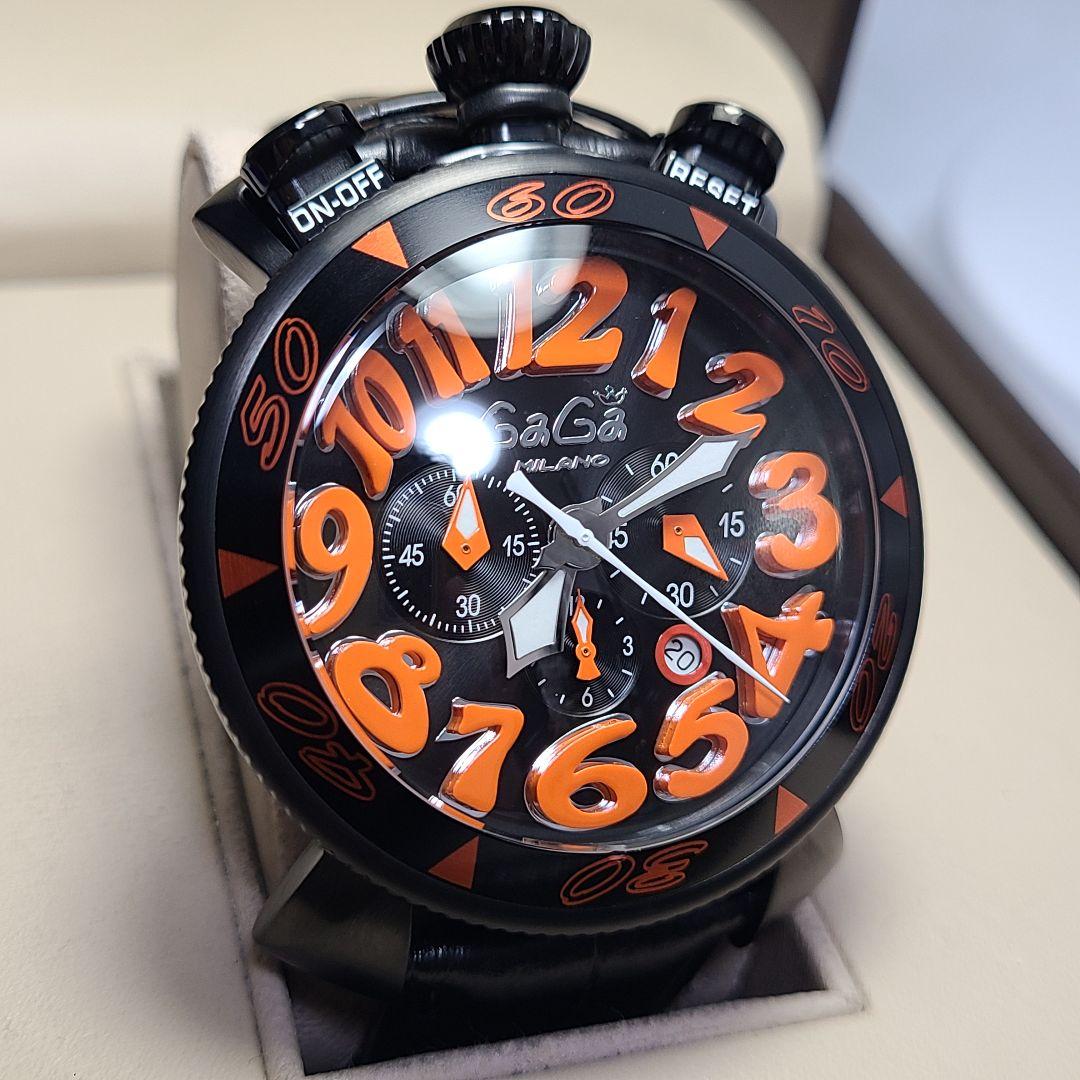 専用❗【未使用品】ガガミラノ　マヌアーレ48MM　社外レザーベルト　稼働品