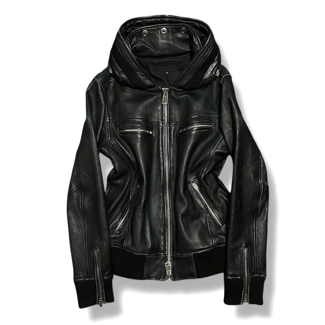 ジャケット・アウター 00s VOLUME NECK 2WAY LEATHER BLOUSON