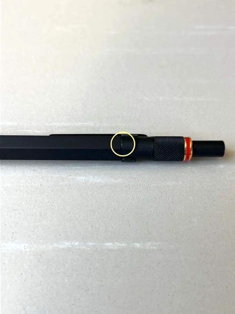 〈廃番品〉rotring 800 芯ホルダー2.0mm クラッチノック式 黒+芯