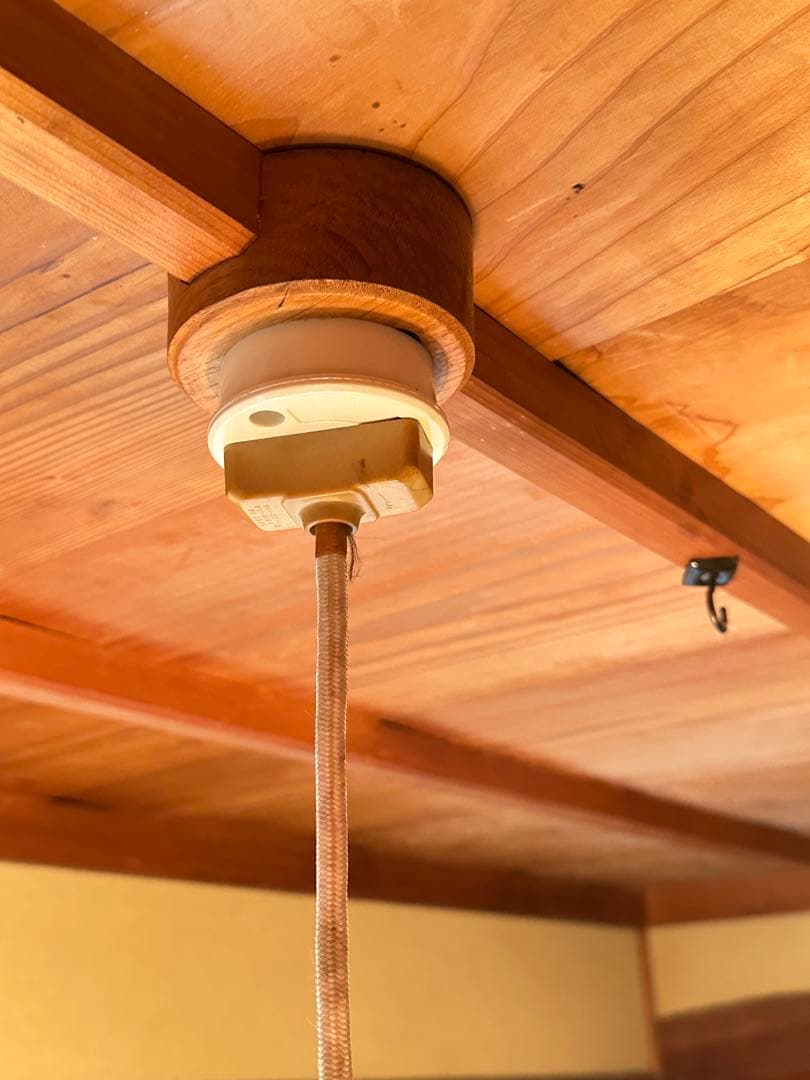 昭和レトロ　ペンダントライト　切子タイプ　アンバー　当時物　レトロ照明