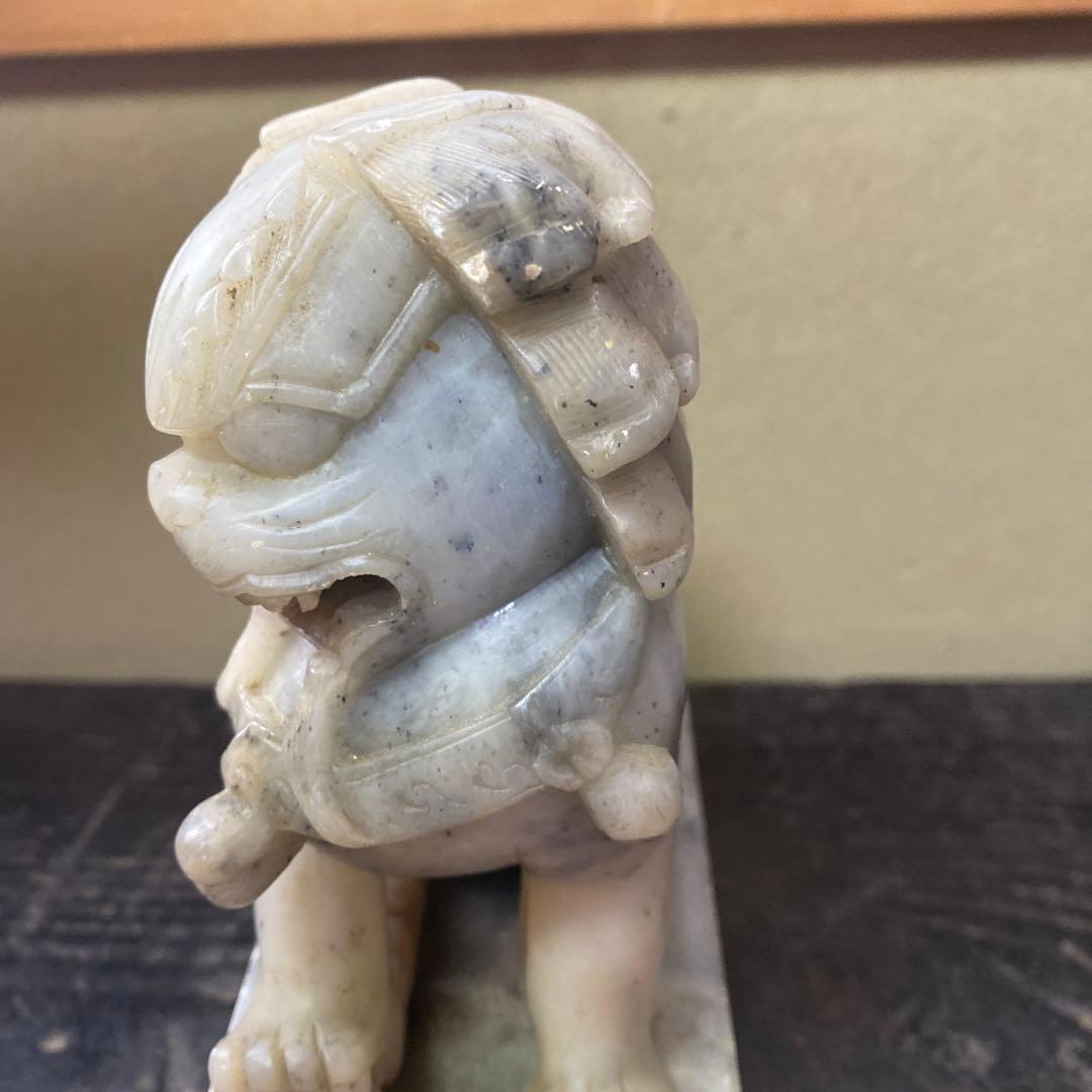 白玉製獅子像2体セット