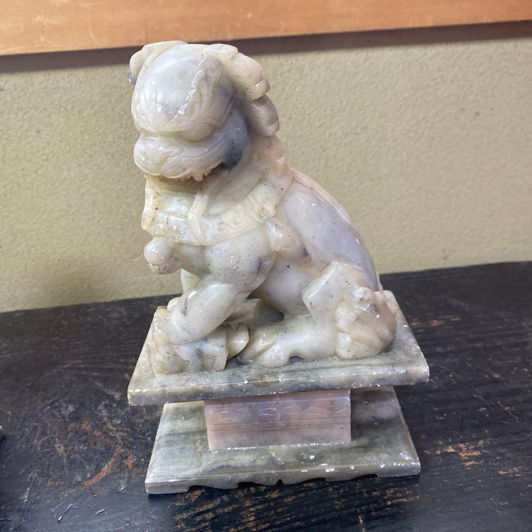 白玉製獅子像2体セット
