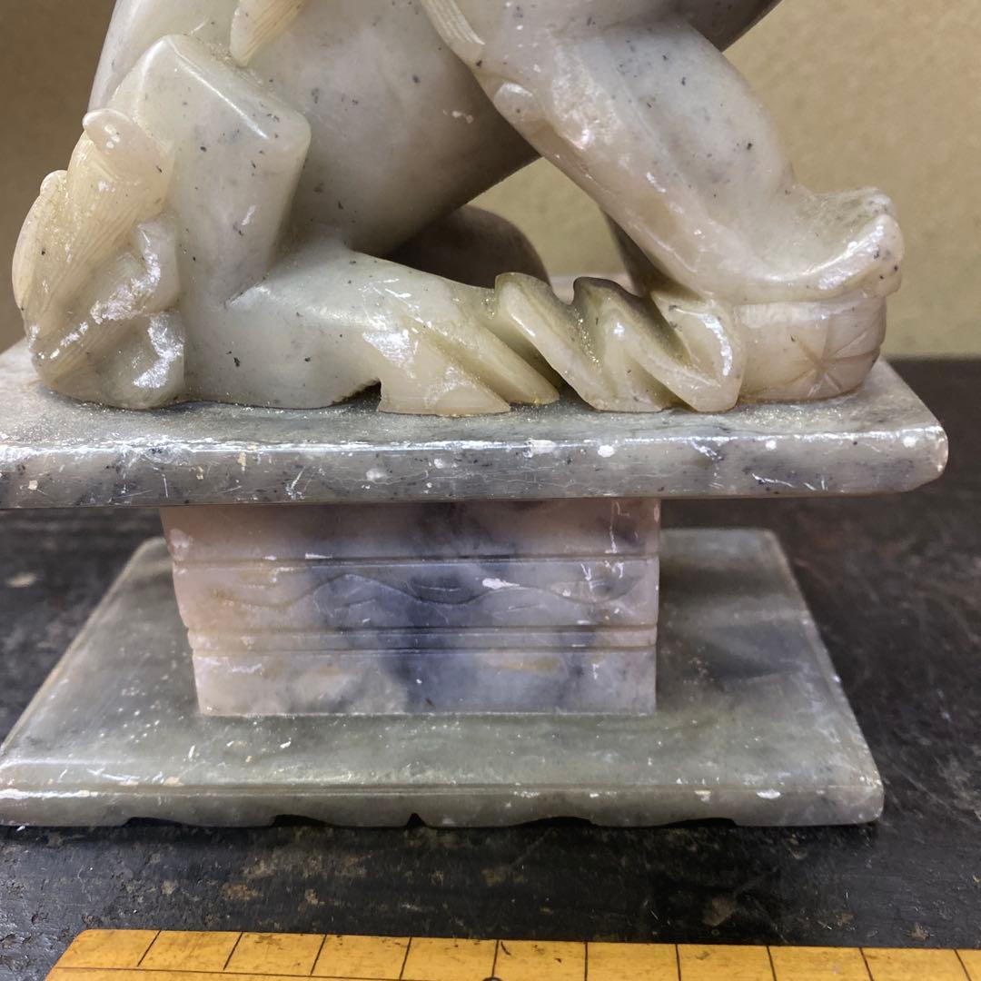 白玉製獅子像2体セット