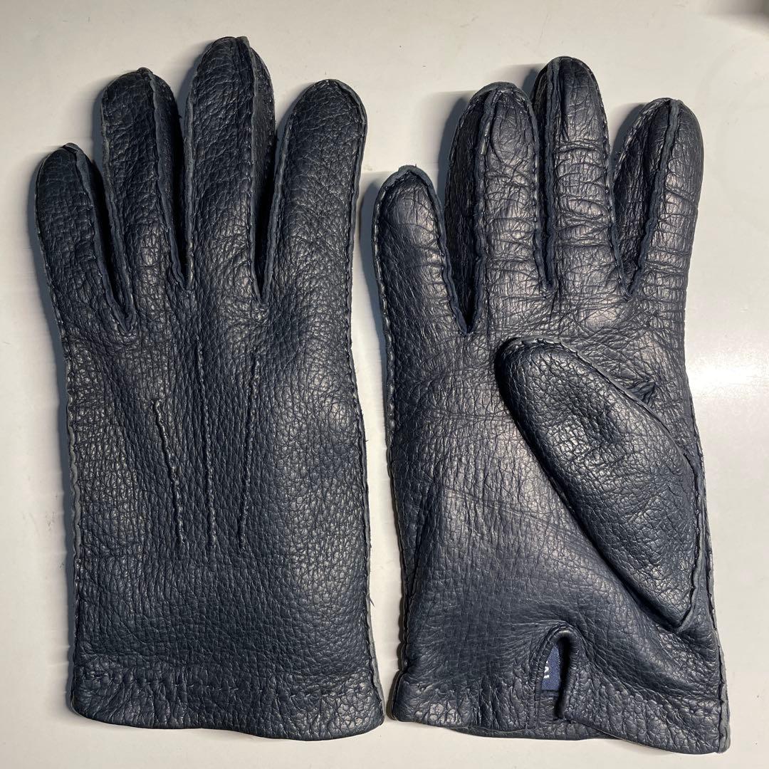 MEROLA ペッカリー革 ブラック（黒色）ライニングなし　サイズ約８