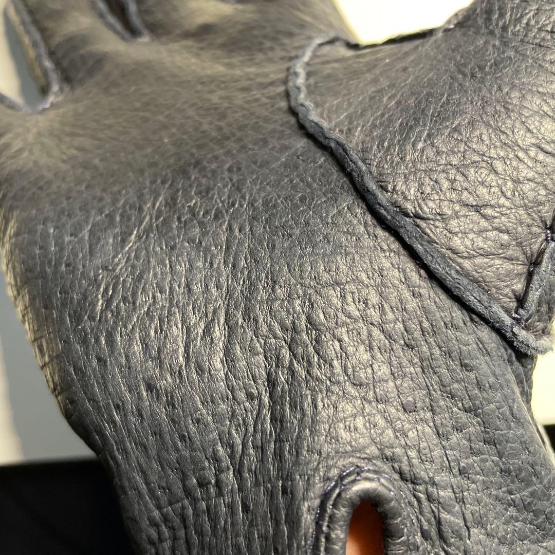 MEROLA ペッカリー革 ブラック（黒色）ライニングなし　サイズ約８