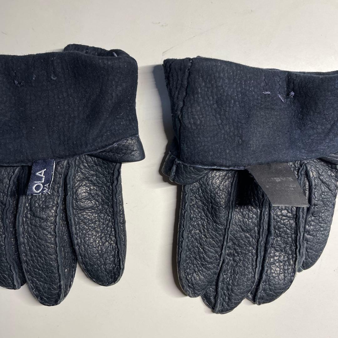 MEROLA ペッカリー革 ブラック（黒色）ライニングなし　サイズ約８