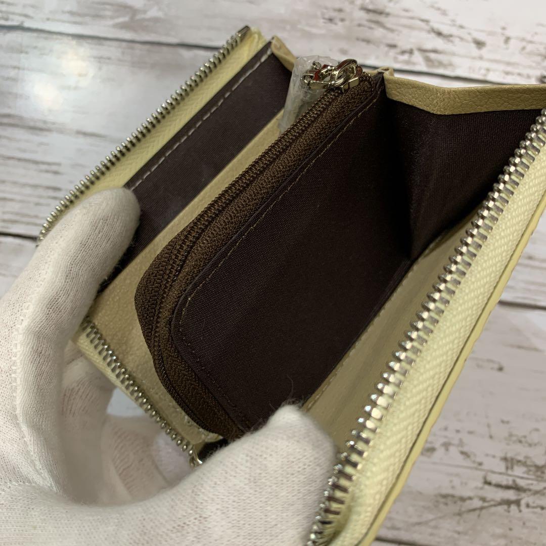 バニラクロコ・目地染・クロコダイル財布・L字型・コンパクト財布・ワニ革・鰐革