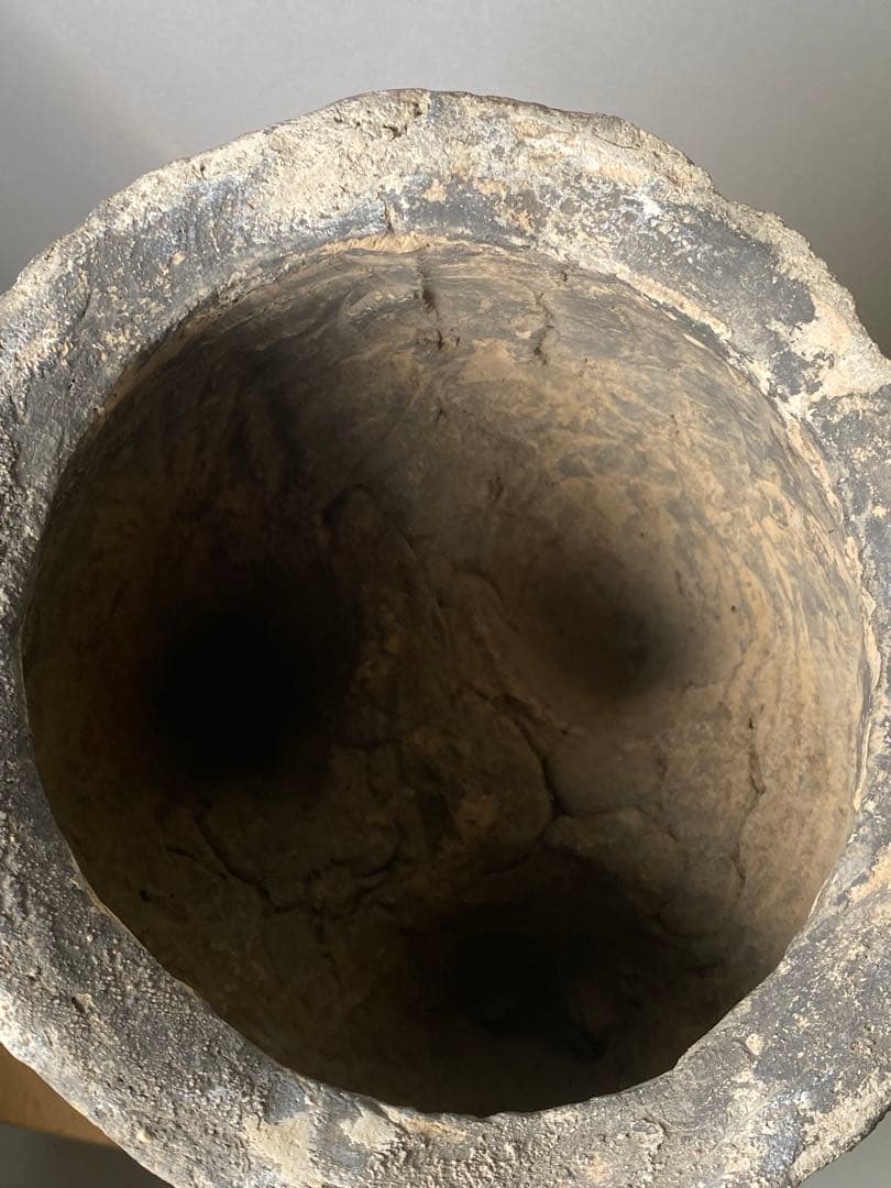 1855❣️ 中国　灰色土器　灰陶鬲