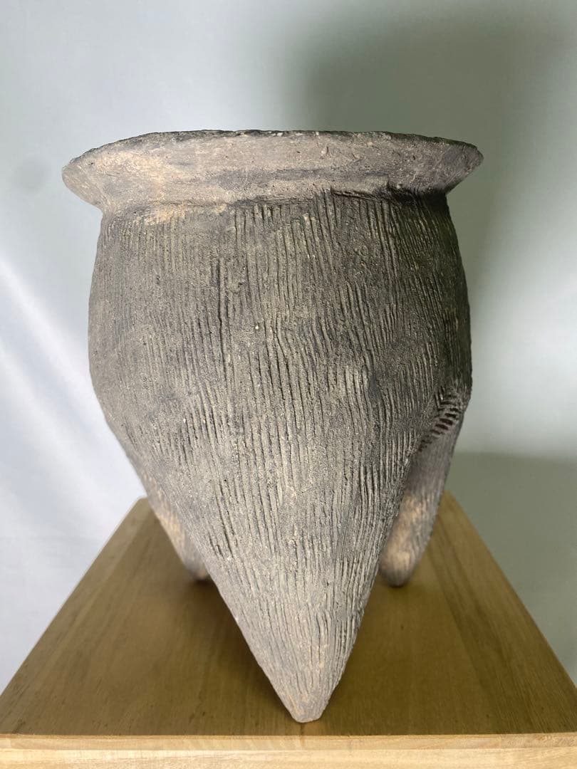 1855❣️ 中国　灰色土器　灰陶鬲