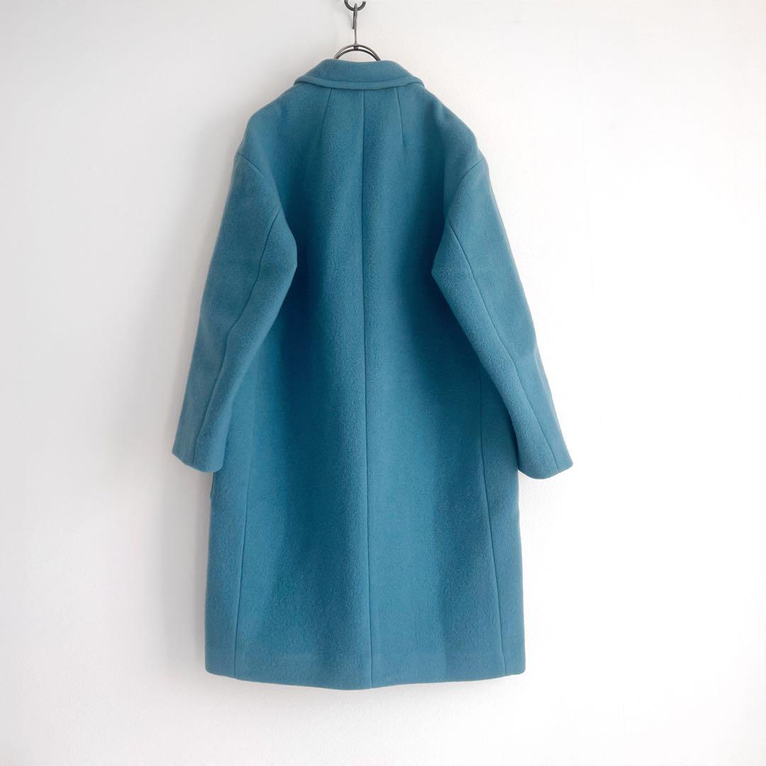 MACPHEE モヘヤメルトン チェスターコート ブルー トゥモローランド