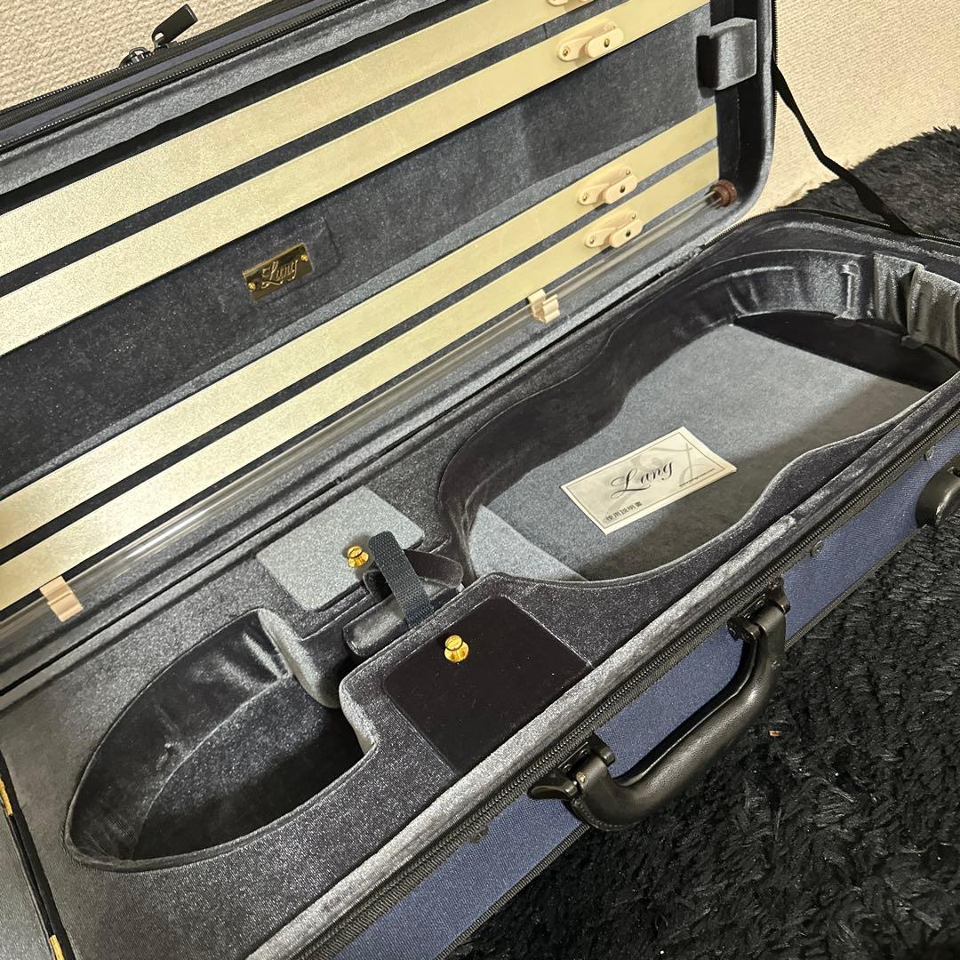 Lang バイオリンケース 4/4サイズ 弦楽器 ハードケース 金具 湿度計